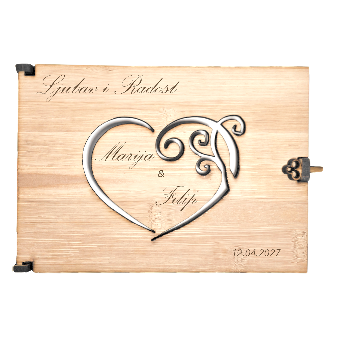 Engraved Wedding Card With Custom Names and Date