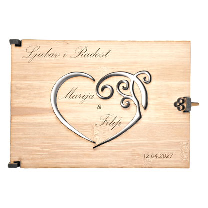 Engraved Wedding Card With Custom Names and Date