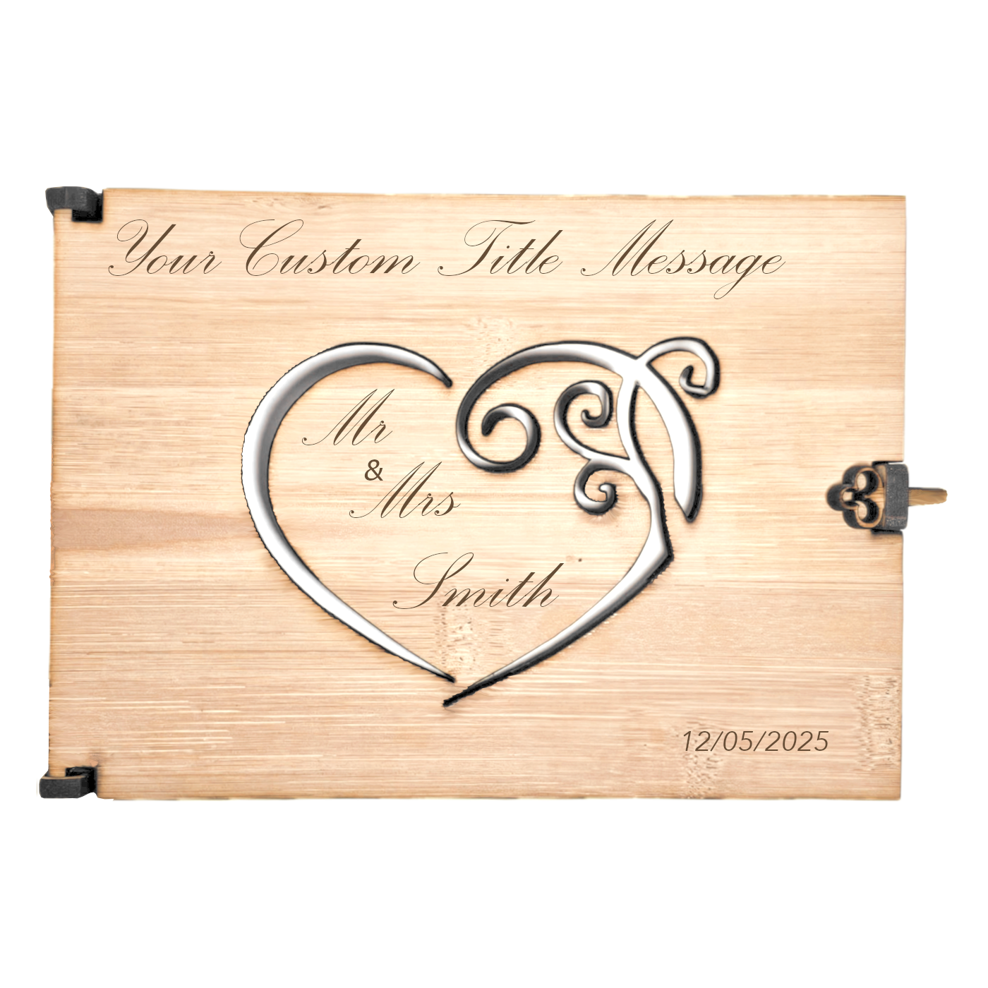 Engraved Wedding Card With Custom Names and Date