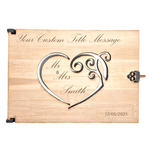 Engraved Wedding Card With Custom Names and Date